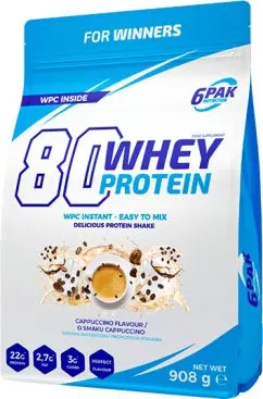 Протеин 6PAK 80 Whey Protein 908 г Капучино (5902811811347)