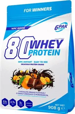 Протеин 6PAK 80 Whey Protein 908 г Шоколад апельсин (5902811811330)
