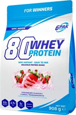 Протеїн 6PAK 80 Whey Protein 908 г Полуниця (5902811811286)
