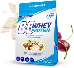 Протеїн 6PAK 80 Whey Protein 908 г Білий шоколад з вишнею (5902811811309)