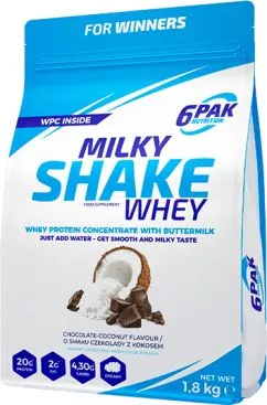 Белковая добавка 6PAK Milky Shake Whey 1800 г Кокос Шоколад (5902811802369)