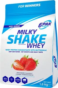 Білкова добавка 6PAK Milky Shake Whey 1800 г Полуниця (5902811802604)