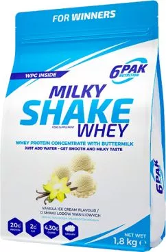 Белочная добавка 6PAK Milky Shake Whey 1800 г Ванильное мороженое (5902811805551)