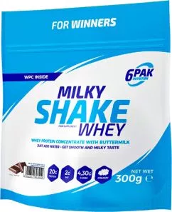 Белковая добавка 6PAK Milky Shake Whey 300 г Шоколад (5902811803410)