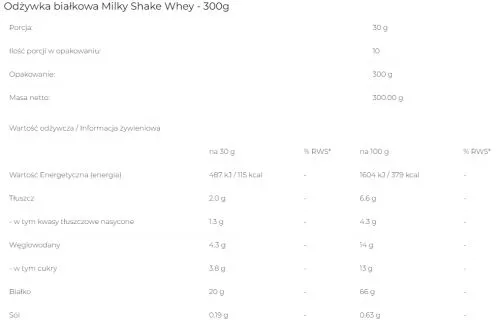 Белковая добавка 6PAK Milky Shake Whey 300 г Печенье (5902811803403) - фото №2