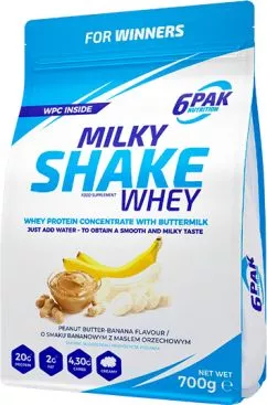 Белковая добавка 6PAK Milky Shake Whey 700 г Арахисовое масло-банан (5902811802147)