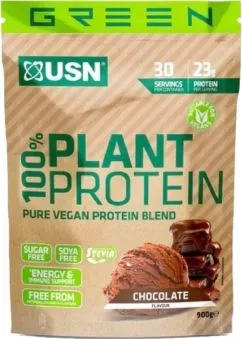 Веганский протеин USN Plant Protein 100% 900 г Шоколад (6009544920502)
