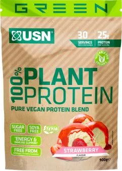 Веганский протеин USN Plant Protein 100% 900 г Клубника (6009544920533)