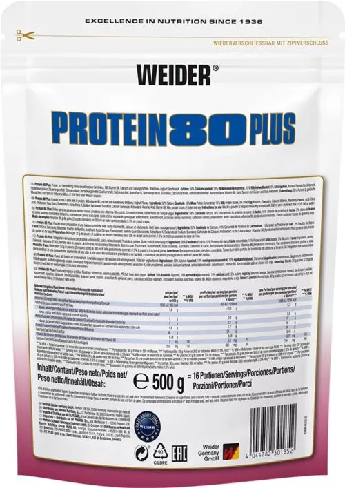 Протеин Weider Protein 80+ 500 г Wildberry - Yoghurt (4044782301852) - фото №3