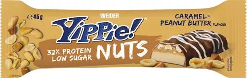 Протеиновый батончик Weider Yippie! Nuts&Fruits 45 г Caramel-Peanut Butter 12 шт. (4044782904572) - фото №2