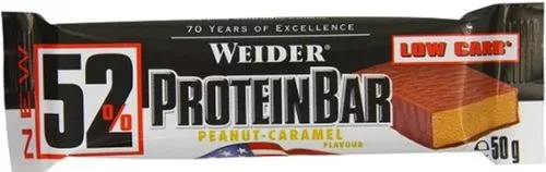 Протеїновий батончик Weider 52% Protein bar 50 г Peanut-Caramel 24 шт. (4044782906910) - фото №2