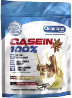 Казеїн Quamtrax 100% Casein 500 г Ванільний крем (8436046979468)