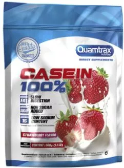 Протеин Quamtrax 100% Casein 500 г Клубника (8436046979451)