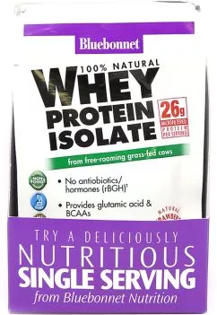 Изолят сывороточного белка Вкус клубники Whey Protein Isolate Bluebonnet Nutrition 8 пакетиков (743715015753)