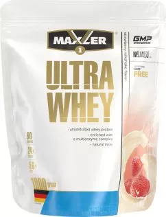 Сироватковий протеїн Maxler Ultra Whey 1800 г у пакеті зі смаком полуниці та крему (4260122320882)