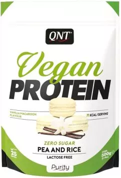 Веганський протеїн QNT Vegan Protein – 500 г зі смаком ванільного макаруна (5425002408787)