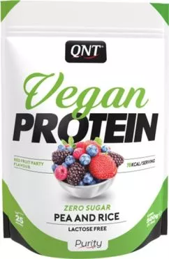 Веганський протеїн QNT Vegan Protein – 500 г зі смаком червоних ягід (5404017400436)