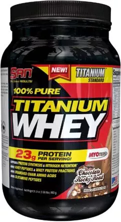 Сироватковий протеїн SAN Nutrition 100% Pure Titanium Whey 907.2 г зі смаком шоколаду та горіхів (672898415428)