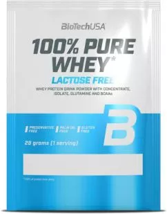 Протеїн BiotechUSA 100% Pure Whey LACTOSE FREE 28 г Полуниця (5999076231874)