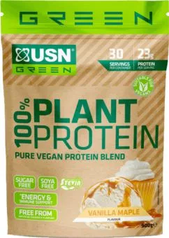 Веганський протеїн USN Plant Protein 100% 900 г Ваніль (6009544920564)