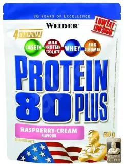 Протеин Weider 80 Plus 500 г Малина-Крем (4044782300756)