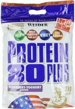 Протеин Weider 80 Plus 2000 г. Лесные ягоды-Йогурт (4044782301890)