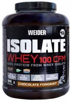 Протеин Weider Whey Isolate 100 CFM Шоколадный фондан 908 г (8414192313237)