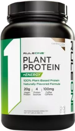 Протеин R1 (Rule One) Plant Protein + Energy 640 г Холодный кофе (837234109069)