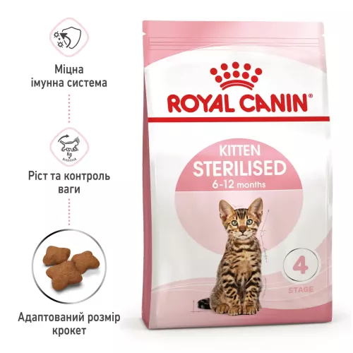 Сухий корм для кошенят Royal Canin Kitten Sterilised 400 г (домашня птиця) (2562004) - фото №3