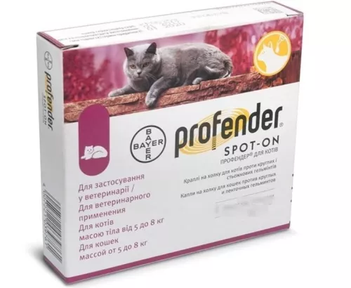 Краплі Profender для котів від 5 до 8 кг (для лікування та профілактики гельмінтозів) 2 піпетки - фото №3