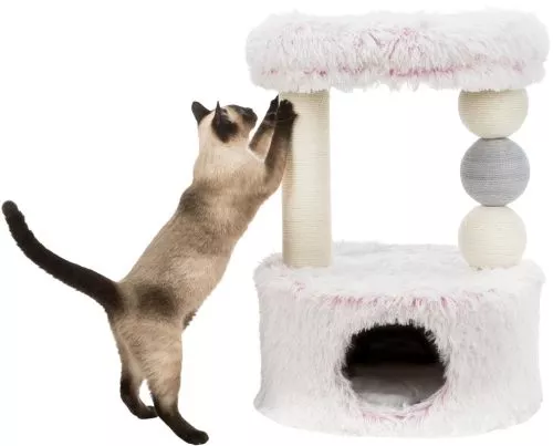 Дряпка Trixie Harvey для котів, джут/плюш/фліс, 54х40х73 см (біло-рожевий) (44539) - фото №2