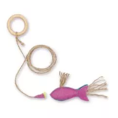 Вудка Природа «Рибка на магніті» рожева, 9х15 см іграшка для котів
