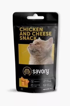 Savory Snack Подушечки для вибагливих котів з куркою та сиром 60 г (31461)