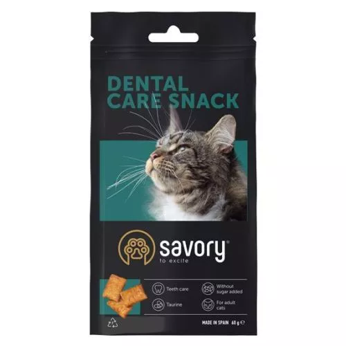 Savory Snack Подушечки для поощрения котов здоровье зубов 60 г (31478) - фото №4
