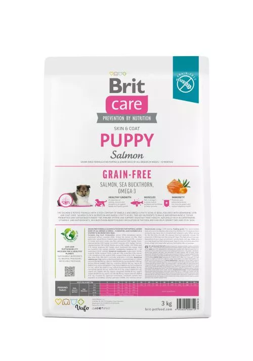 Сухой корм Brit Care Dog Grain-free Puppy для щенков, беззерновой с лососем, 3 кг (172194) - фото №3