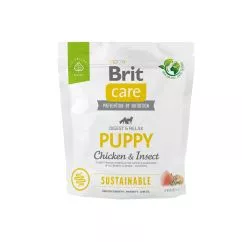 Сухой корм Brit Care Dog Sustainable Puppy для щенков, с курицей и насекомыми, 1 кг (172169)