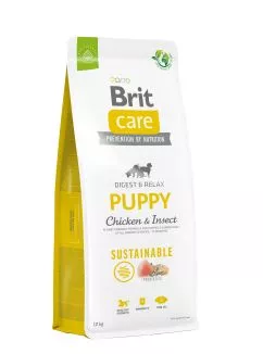 Сухой корм Brit Care Dog Sustainable Puppy для щенков, с курицей и насекомыми, 12 кг (172171)