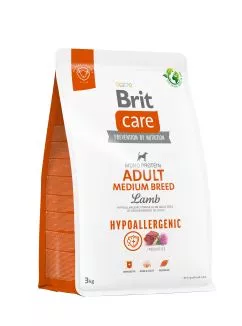 Сухой корм Brit Care Dog Hypoallergenic Adult Medium Breed для собак средних пород, гипоаллергенный с ягненком, 3 кг (172215)