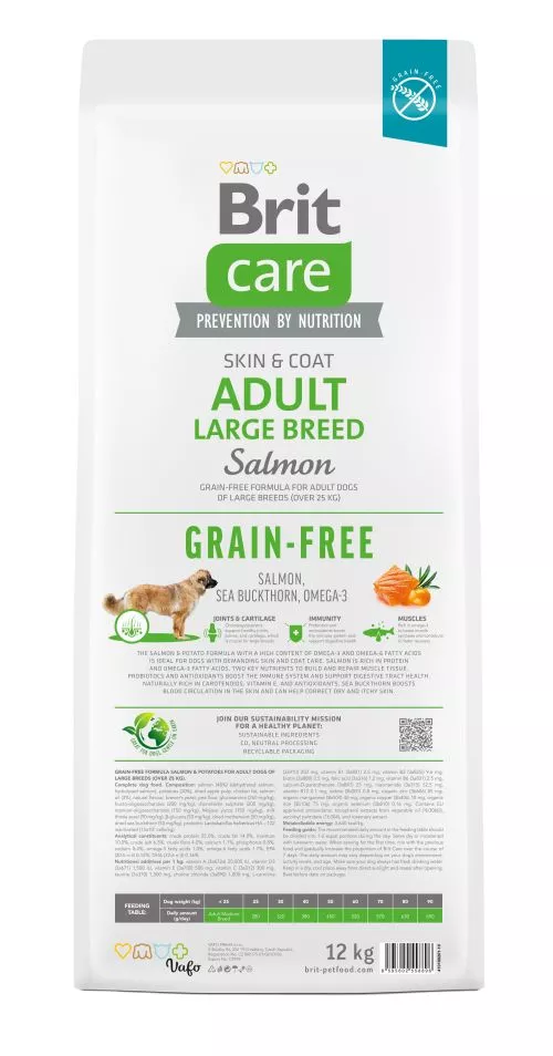 Сухой корм Brit Care Dog Grain-free Adult Large Breed для собак больших пород, беззерновой с лососем, 12 кг (172204) - фото №5