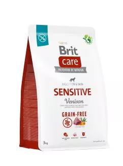 Сухий корм Brit Care Dog Grain-free Sensitive для собак з чутливим травленням, беззерновий з олениною, 3 кг (172209)