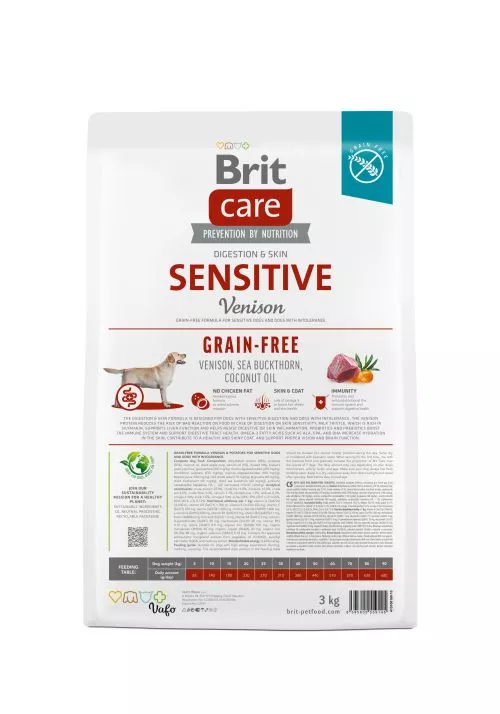 Сухий корм Brit Care Dog Grain-free Sensitive для собак з чутливим травленням, беззерновий з олениною, 3 кг (172209) - фото №5