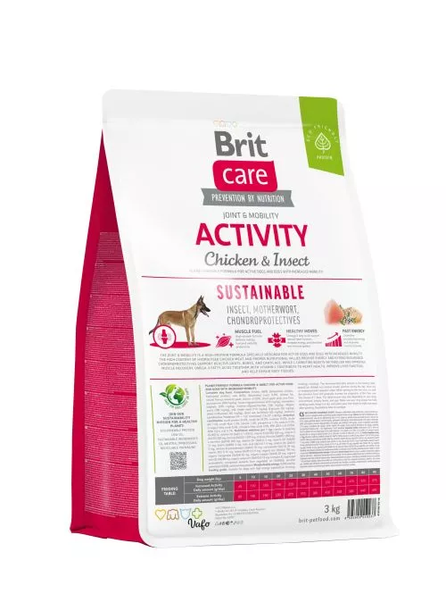 Сухий корм Brit Care Dog Sustainable Activity для собак з підвищеною активністю, з куркою та комахами, 3 кг (172191) - фото №3