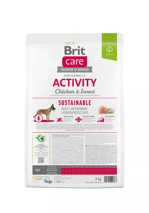 Сухий корм Brit Care Dog Sustainable Activity для собак з підвищеною активністю, з куркою та комахами, 3 кг (172191) - фото №5