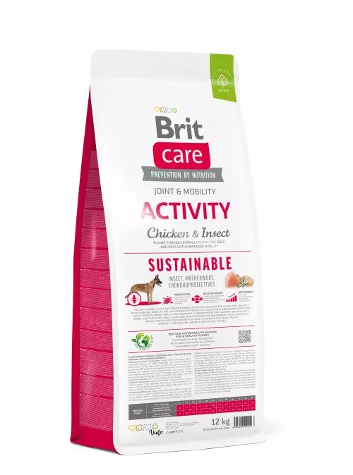 Сухий корм Brit Care Dog Sustainable Activity для собак з підвищеною активністю, з куркою та комахами, 12 кг (172192) - фото №3