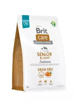 Сухой корм Brit Care Dog Grain-free Senior & Light для стареющих собак, беззерновой с лососем, 3 кг (172206)