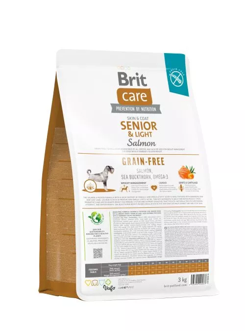 Сухой корм Brit Care Dog Grain-free Senior & Light для стареющих собак, беззерновой с лососем, 3 кг (172206) - фото №3