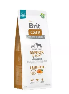Сухой корм Brit Care Dog Grain-free Senior & Light для стареющих собак, беззерновой с лососем, 12 кг (172207)