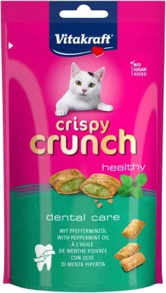 Vitakraft Crispy Crunch Ласощі для котів подушечки 60 г (м'ята) (28813)