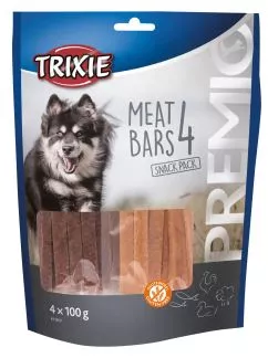 Trixie Premio 4 Meat Bars Лакомство для собак, с курицей, уткой, бараниной и лососем, 4 x 100 г