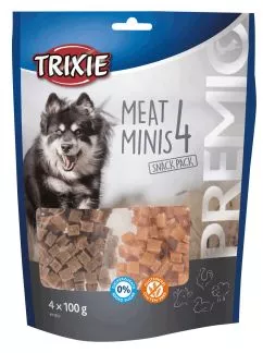 Trixie Meat Minis 4 Premio Лакомство для собак, с курицей, уткой, говядиной и бараниной, 4 x 100 г